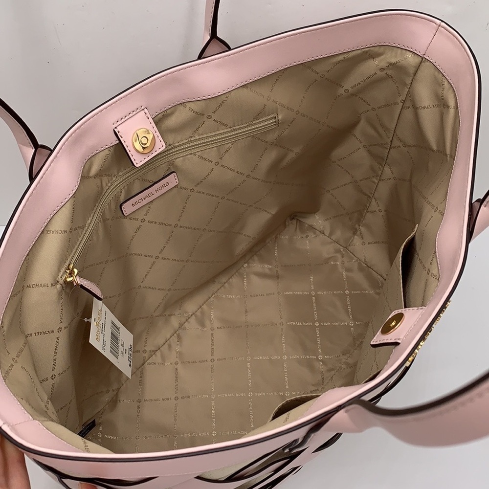 MICHAEL KORS SIENNA Large Tote Shoulder BAG In POWDER BLUSH Leather Canvas - Picture 14 of 16